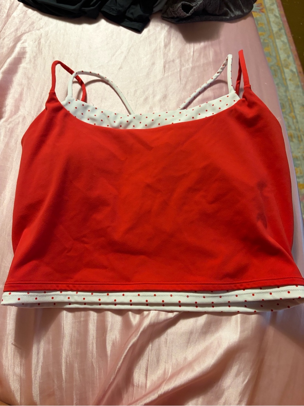 Red Polka-Trim Stretch Cami - Women Intimates & Sleepwear